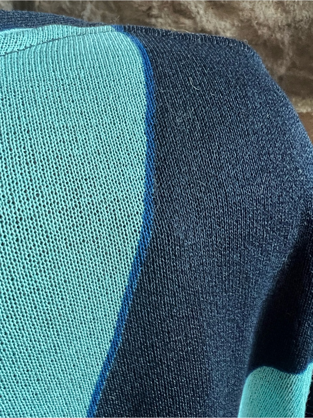 Chico's Open-Front Floral Cardigan - Turquoise & Navy - Picture 3 of 4